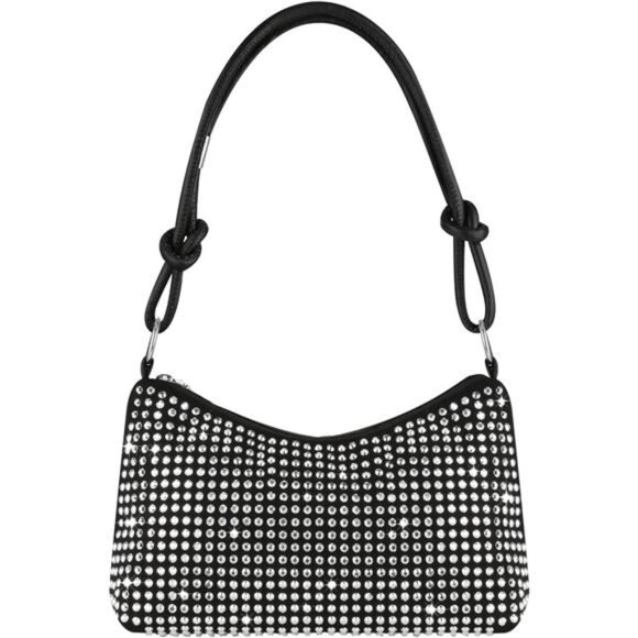 Sparkly Rhinestone Clutch Purse Bling Evening Shoulder Crossbody Bag for Party - Picture 1 of 7